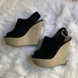 Steve Madden Wardenn Wedge Black 6